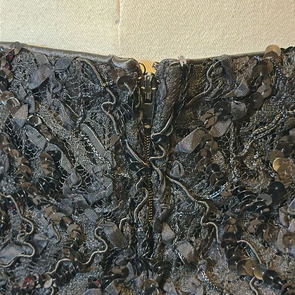 Vintage Dave and Johny  halter sequined top with satin A-line skirt size 11/12 - Picture 7 of 12